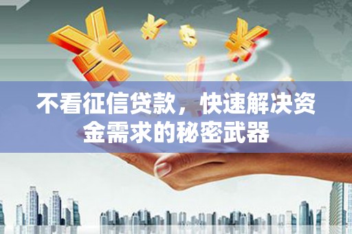 河南不看征信贷款，快速解决资金需求的秘密武器