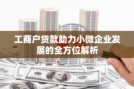 河南工商户贷款助力小微企业发展的全方位解析