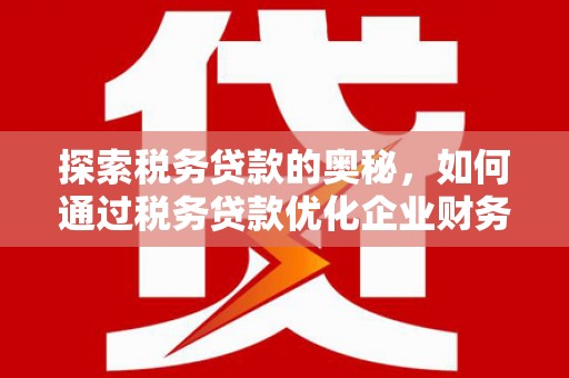 河南探索税务贷款的奥秘，如何通过税务贷款优化企业财务