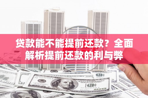 河南贷款能不能提前还款？全面解析提前还款的利与弊