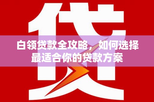河南白领贷款全攻略，如何选择最适合你的贷款方案